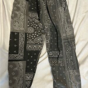 BDG Black and Gray Paisley Pants